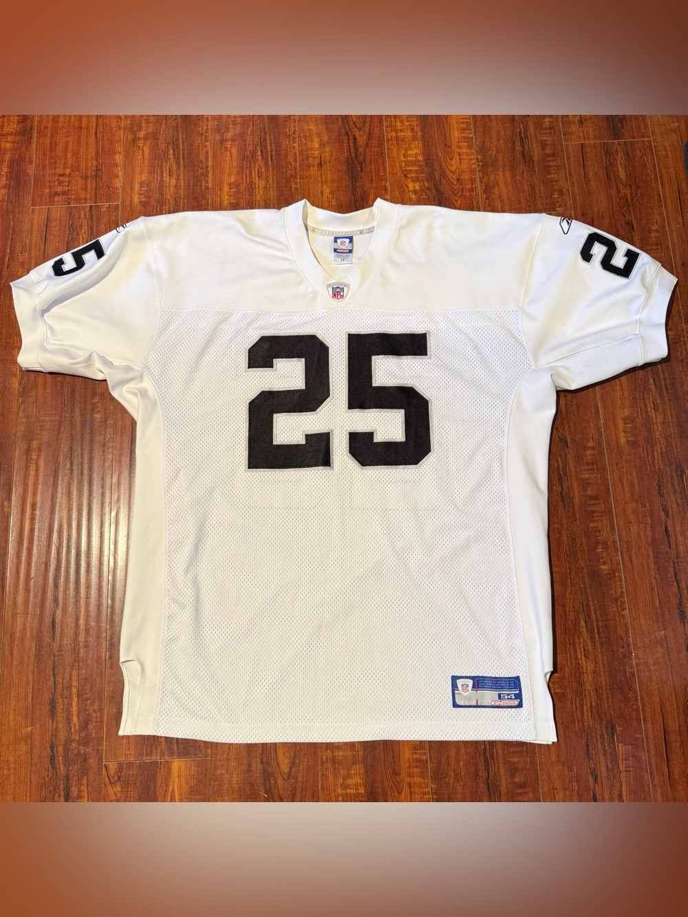 Charlie Garner Reebok NFL Vtg Oakland Raiders Jersey #25 Wht Sz 54/XL Read Info!